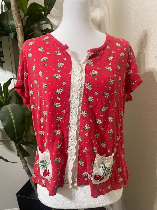 Dreamwear Other - Vintage 90s Mary Engelbreit DreamWear Cherry Cotton Top L